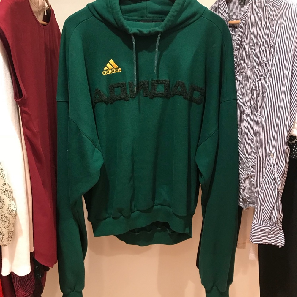 Adidas x Gosha Rubchinskiy Green Wide-neck Hoodie